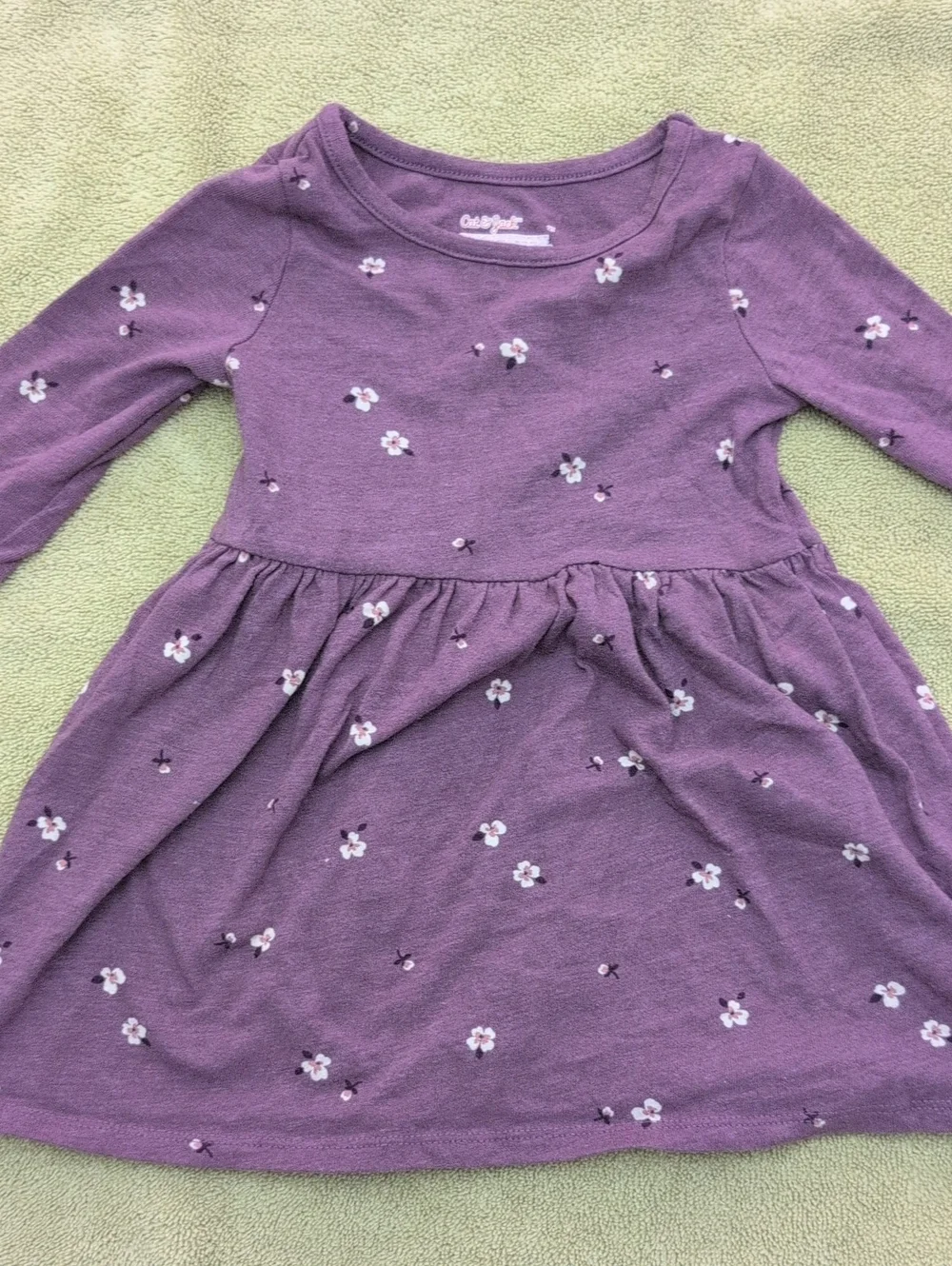 Cat & Jack Purple Floral Long Sleeve Knit Dress